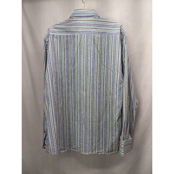 Visconti Black Long Sleeve Black Design Button Up Shirt Men's Size Large - Picture 5 of 9